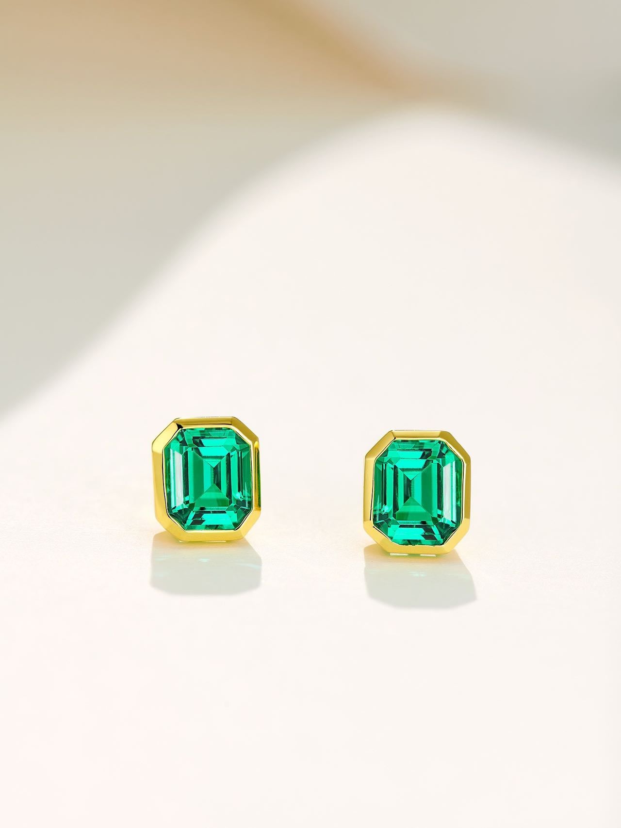 1.3CT Colombian Emerald Jewelry Set – 18K Gold Plated S925 Necklace & Earrings