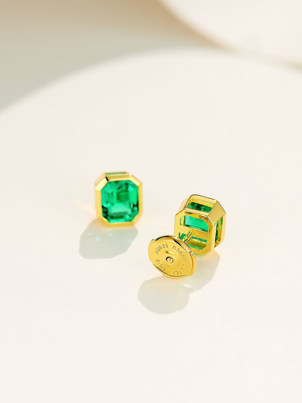 1.3CT Colombian Emerald Jewelry Set – 18K Gold Plated S925 Necklace & Earrings