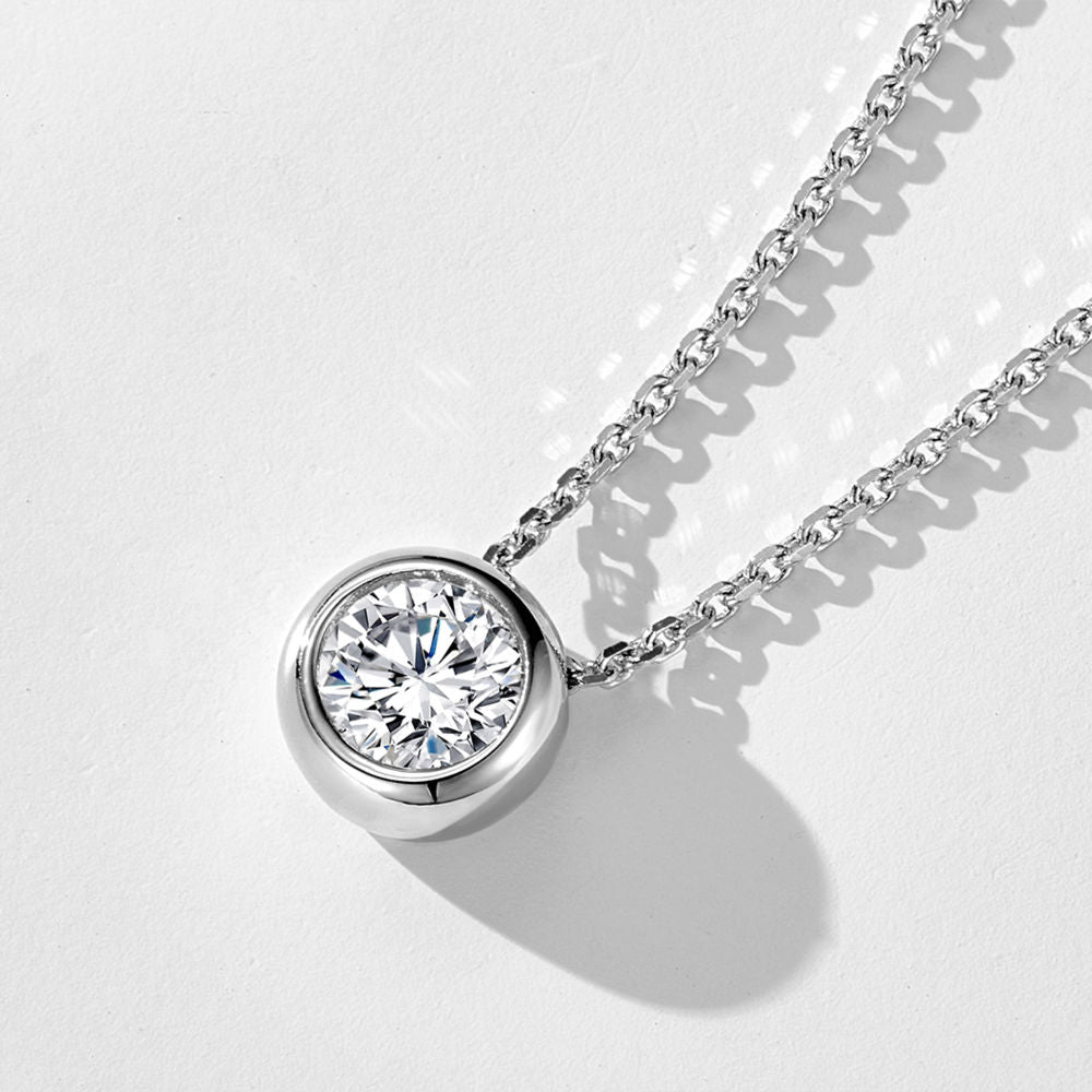 Smiley Face 0.60CT Pendant Necklace, Cubic Zirconia Gold Plated Sterling Silver, Daily Wear Gift