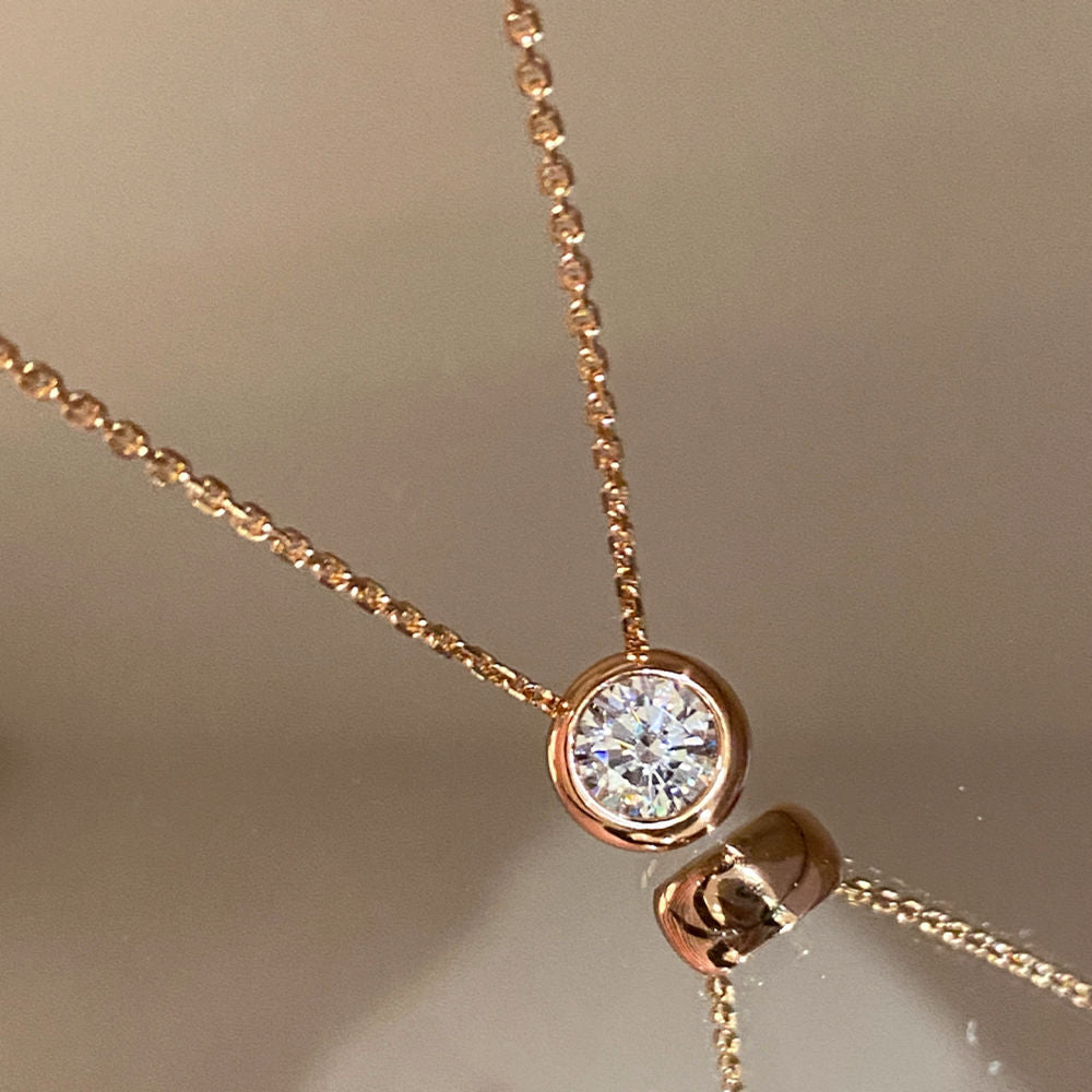 Smiley Face 0.60CT Pendant Necklace, Cubic Zirconia Gold Plated Sterling Silver, Daily Wear Gift