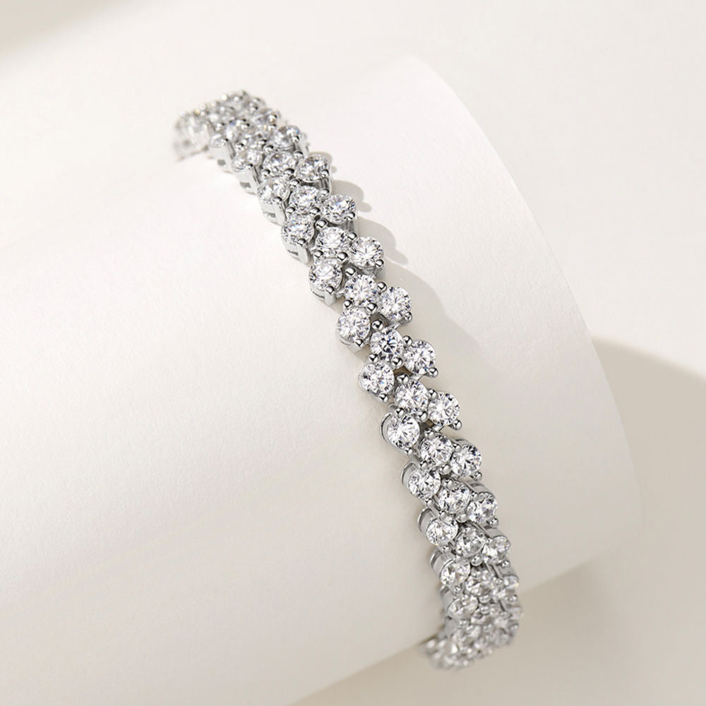 Silver-Tone Bracelet with Pavé Zircon Setting – Formal Jewelry