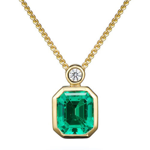 1.3CT Colombian Emerald Jewelry Set – 18K Gold Plated S925 Necklace & Earrings