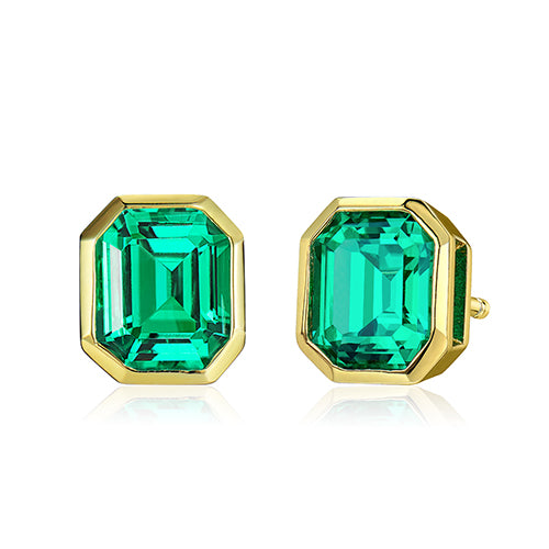 1.3CT Colombian Emerald Jewelry Set – 18K Gold Plated S925 Necklace & Earrings