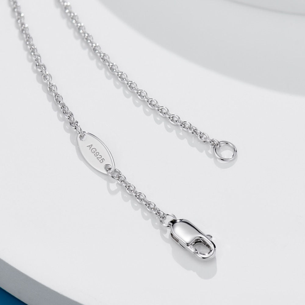 Sterling Silver Lab-Created Paraiba Tourmaline Pendant Necklace – 6x10mm Teardrop Stone