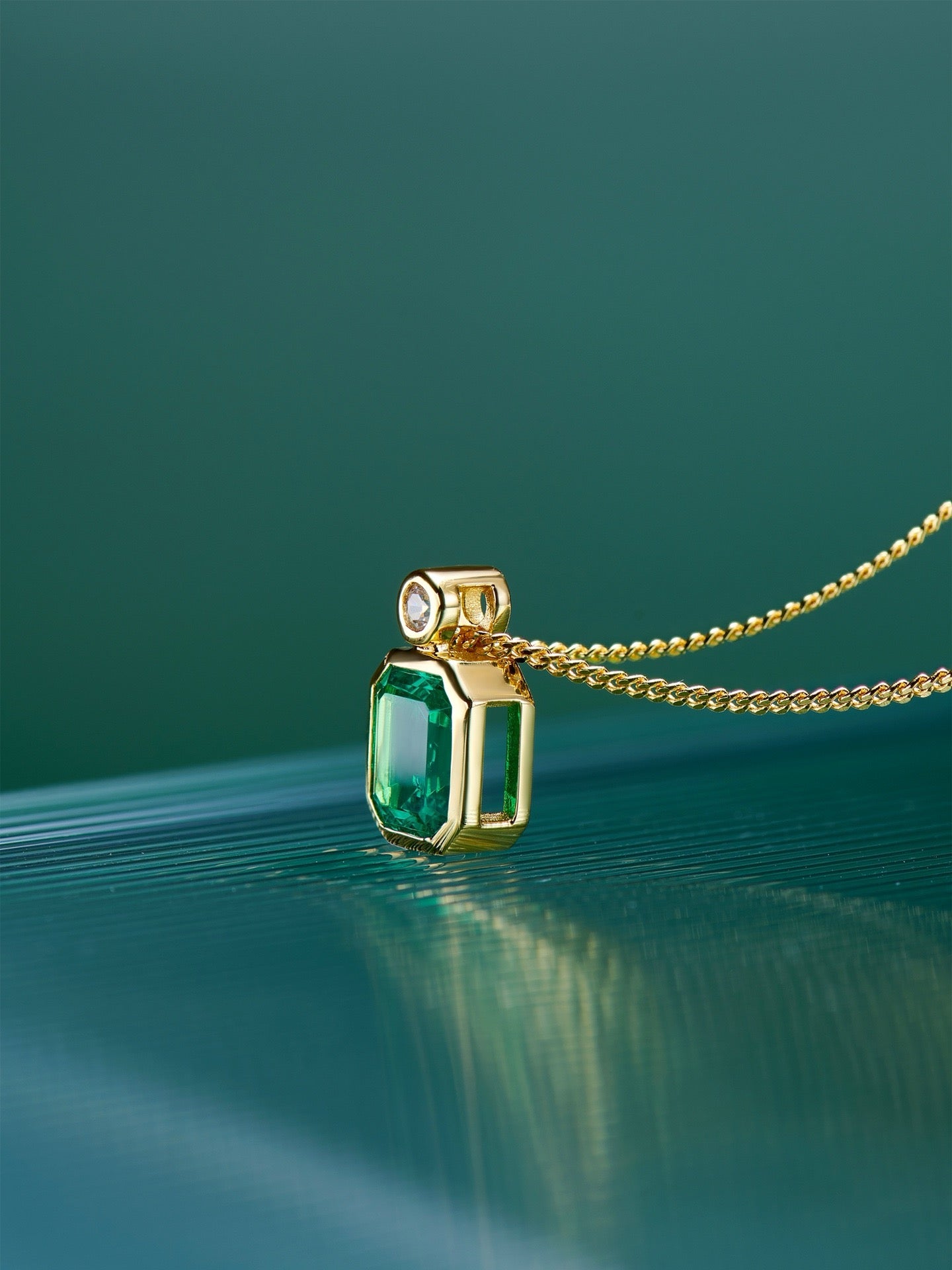 1.3CT Colombian Emerald Jewelry Set – 18K Gold Plated S925 Necklace & Earrings