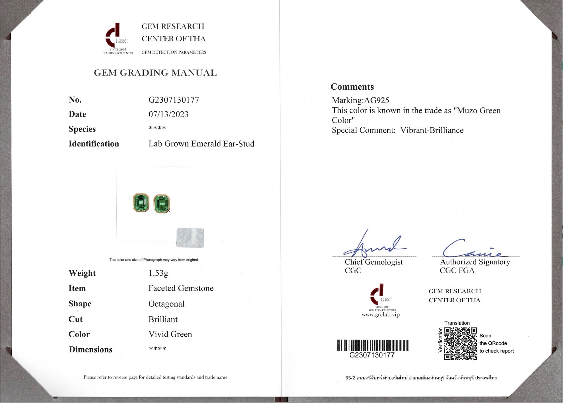 1.3CT Colombian Emerald Jewelry Set – 18K Gold Plated S925 Necklace & Earrings