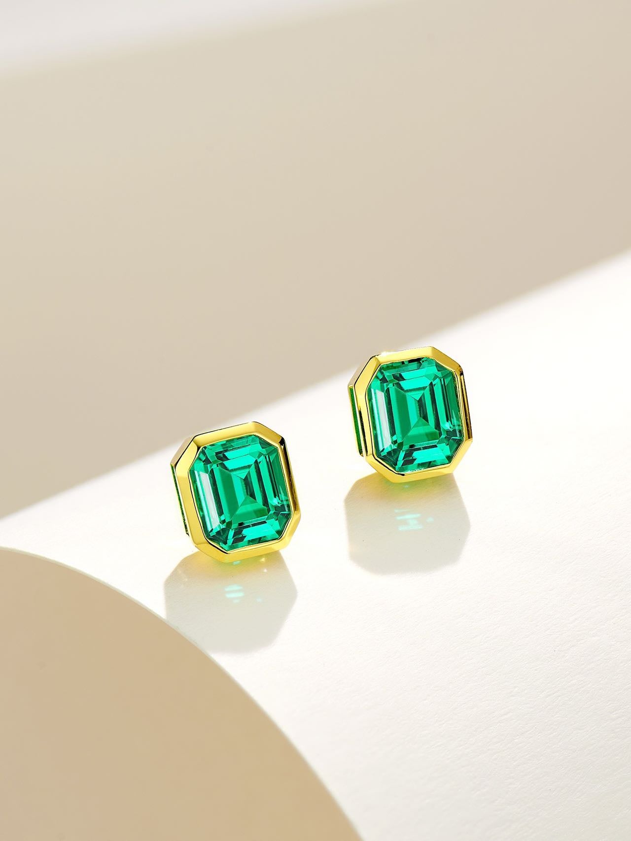 1.3CT Colombian Emerald Jewelry Set – 18K Gold Plated S925 Necklace & Earrings