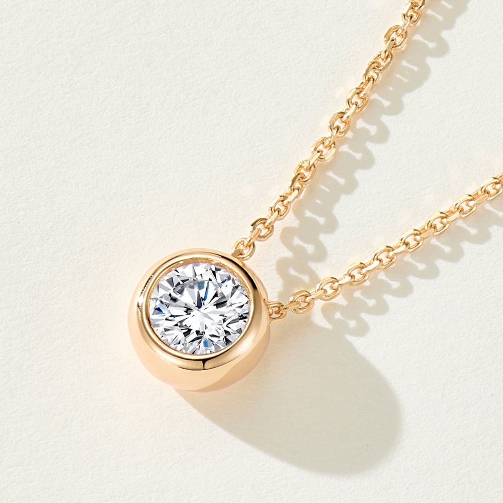 Smiley Face 0.60CT Pendant Necklace, Cubic Zirconia Gold Plated Sterling Silver, Daily Wear Gift