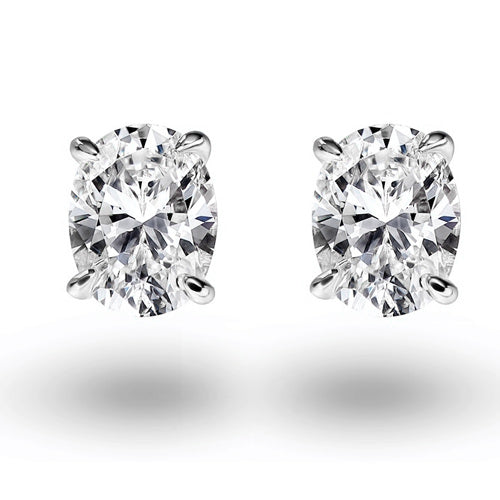 2CT Oval-Cut Zircon Stud Earrings – S925 Sterling Silver, Hypoallergenic