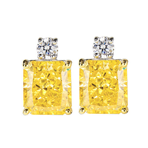 5CT Zircon Jewelry Set – Necklace & Stud Earrings in 18K White Gold-Plated Silver