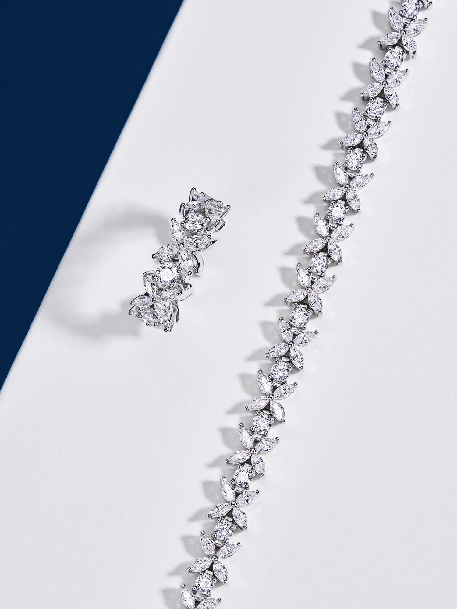 Spring Blossom Elegance: Marquise-Cut Zircon and Gold-Plated Silver Ring