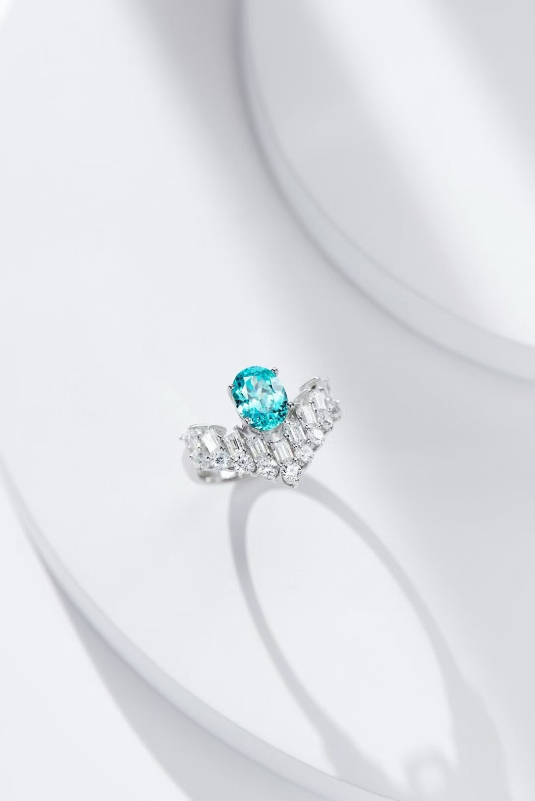 Exquisite Neon Blue Paraiba Ring with GRC Certification