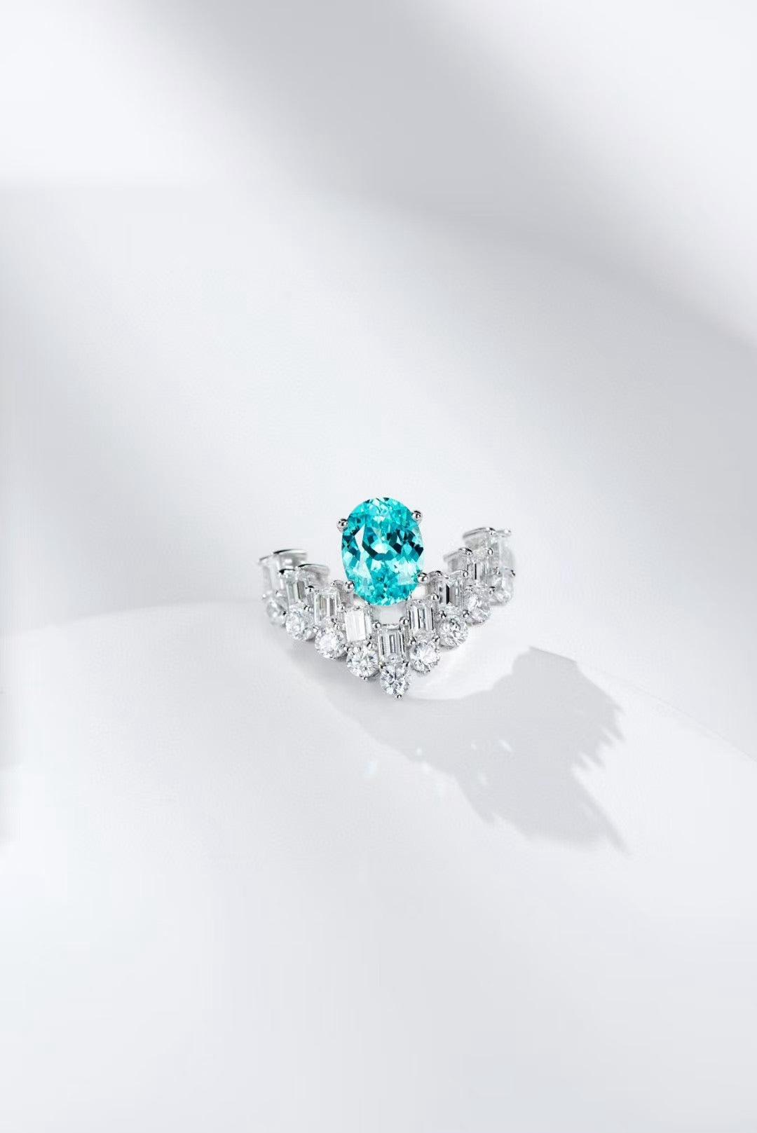 Exquisite Neon Blue Paraiba Ring with GRC Certification