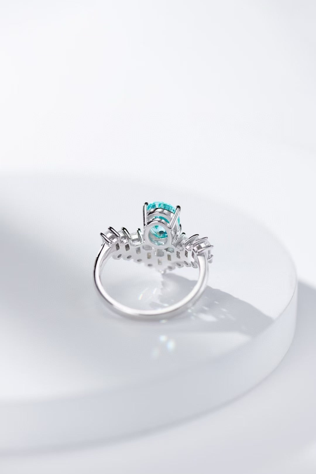 Exquisite Neon Blue Paraiba Ring with GRC Certification