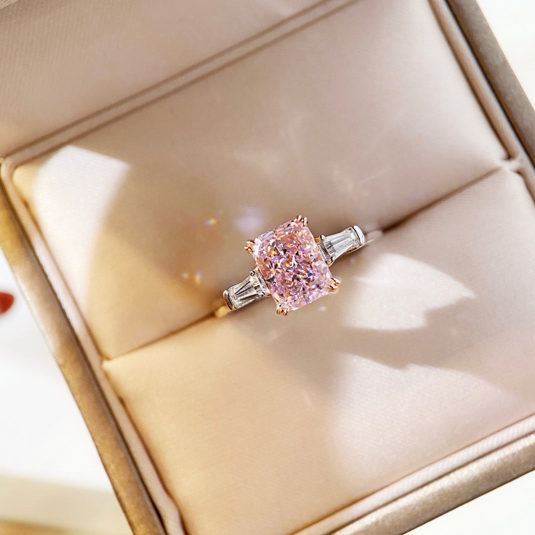Dazzling 2.0CT Pink Diamond Ring in 3EX Cut