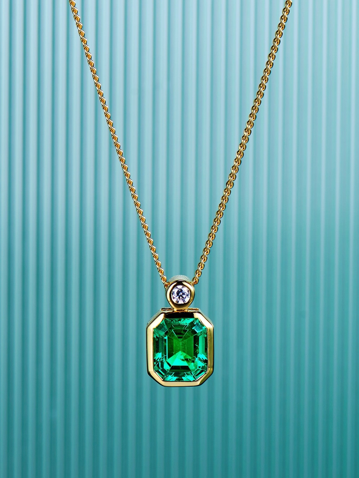 1.3CT Colombian Emerald Jewelry Set – 18K Gold Plated S925 Necklace & Earrings